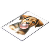 Carnet Joli Chien Chien Chien Brown soufflant Bubble Gum  (Côté gauche)
