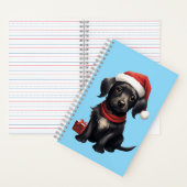 Carnet Joli chien noir à Noël (À l'intérieur)