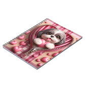 Carnet Joli chiot 3D dans un Arrière - plan rose et blanc (Côté gauche)
