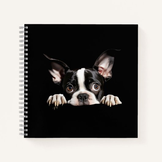 Carnet Joli chiot Boston Terrier attentionné (Devant)