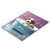 Carnet Joli chiot dans une baignoire avec bulles de savon (Côté gauche)