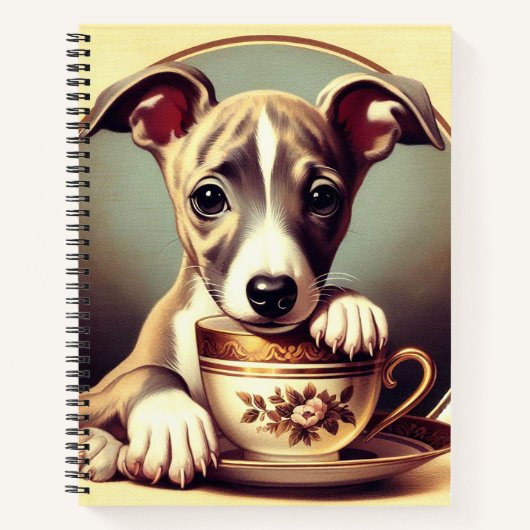 Carnet Joli chiot Whippet (Devant)