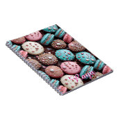 Carnet Joli chocolat, Macaron bleu et rose (Côté Droit)