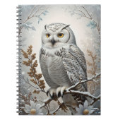 Carnet Joli Chouette blanche neige hiver (Devant)