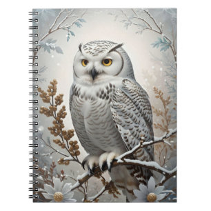 Carnet Joli Chouette blanche neige hiver