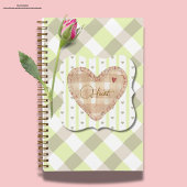 Carnet Joli coeur Deux couches arrière - plan verdure