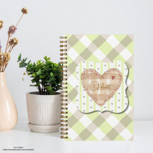 Carnet Joli coeur Deux couches arrière - plan verdure