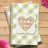 Carnet Joli coeur Deux couches arrière - plan verdure