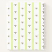 Carnet Joli coeur moderne pastel et rayures Vert (Dos)