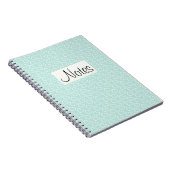 Carnet Joli coeur tout-dessus design blanc sur bleu (Côté Droit)