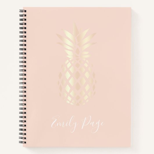 Carnet Joli cuivre rose or ananas et rose roux (Devant)