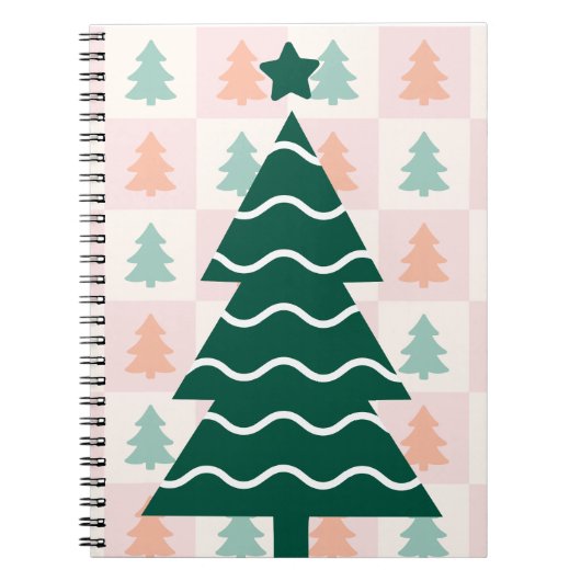 Carnet Joli design de Noël d'arbre de Noël. (Devant)