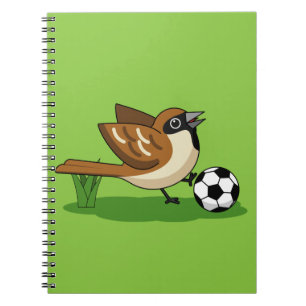 Carnet Joli Dessin De Caricature Sparrow Jouer Au Footbal