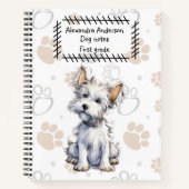 Carnet Joli dessin Westi Puppy sur pattes Imprimer (Devant)