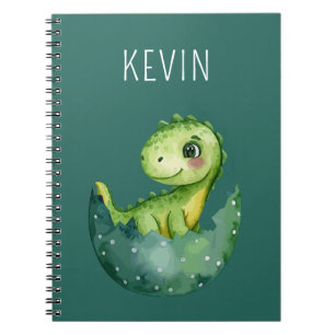 Carnet Joli dinosaure aquarelle personnalisée pour enfant
