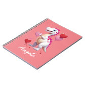 Carnet Joli dinosaure blanc pour la Saint-Valentin (Côté gauche)