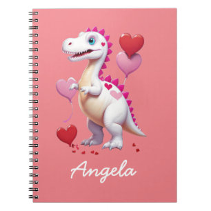 Carnet Joli dinosaure blanc pour la Saint-Valentin