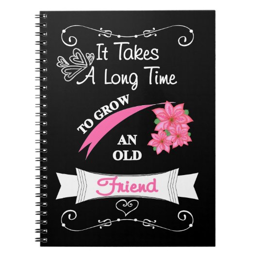 Carnet Joli Dire Pour Un Vieux Ami Typographie Graphique (Devant)