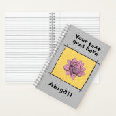 Carnet Joli doodé rose, ton titre et ton nom (À l'intérieur)