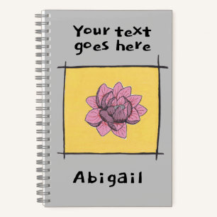 Carnet Joli doodé rose, ton titre et ton nom