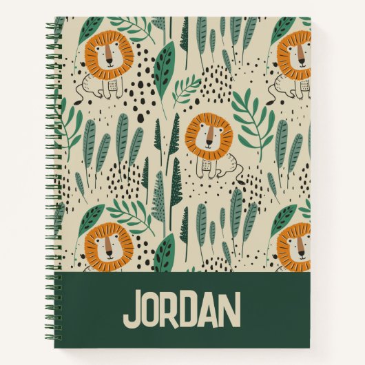 Carnet Joli Doodle Lion Jungle Rainforest Motif (Devant)