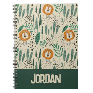 Carnet Joli Doodle Lion Jungle Rainforest Motif