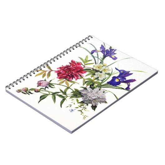 Carnet Joli dossier de fichier de fleurs décoratives (Côté gauche)