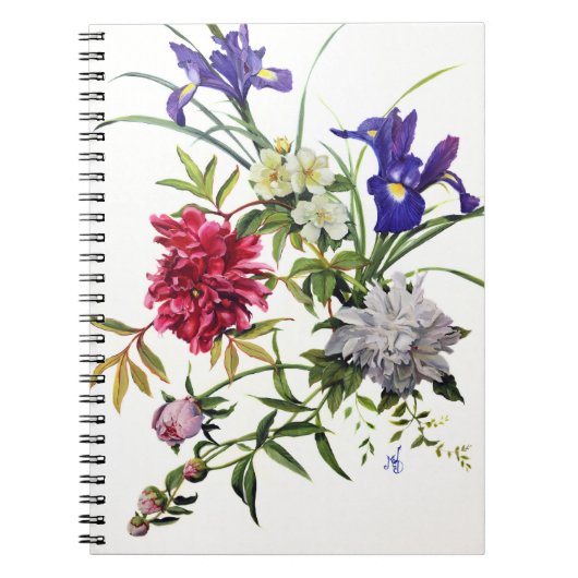 Carnet Joli dossier de fichier de fleurs décoratives (Devant)
