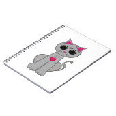 Carnet Joli drôle heureux chat gris (Côté gauche)
