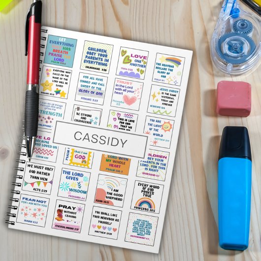 Carnet Joli écriture sainte verset de la bible pour enfan