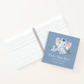 Carnet Joli éléphant Blue Floral Boy Baby shower (Intérieur)