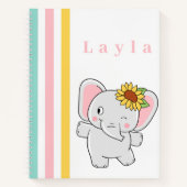 Carnet Joli Eléphant Coloré Enfants (Devant)