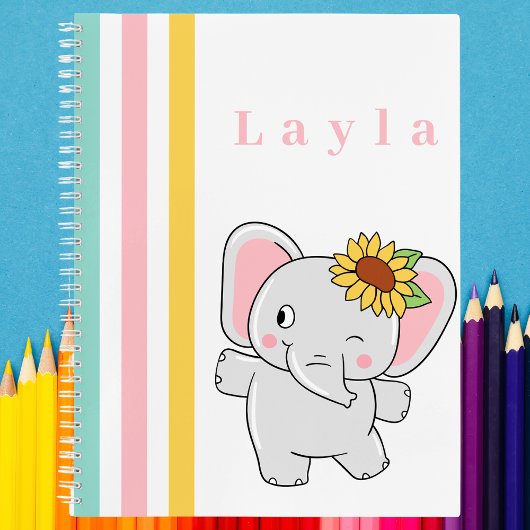 Carnet Joli Eléphant Coloré Enfants