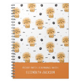 Carnet Joli et mignon lion de dessin animé avec le nom de (Devant)