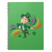Carnet Joli et souriant dancing leprechaun, un arc-en-cie (Devant)