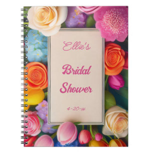 Carnet Joli événement encadré de roses florales tulipes h