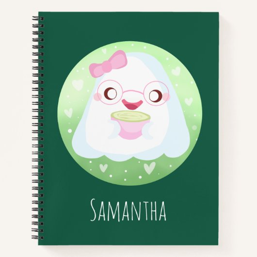 Carnet Joli Fantôme de Latte au Matcha (Devant)
