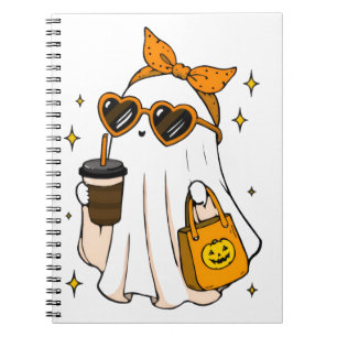Carnet Joli fantôme de saison effrayante avec café glacé