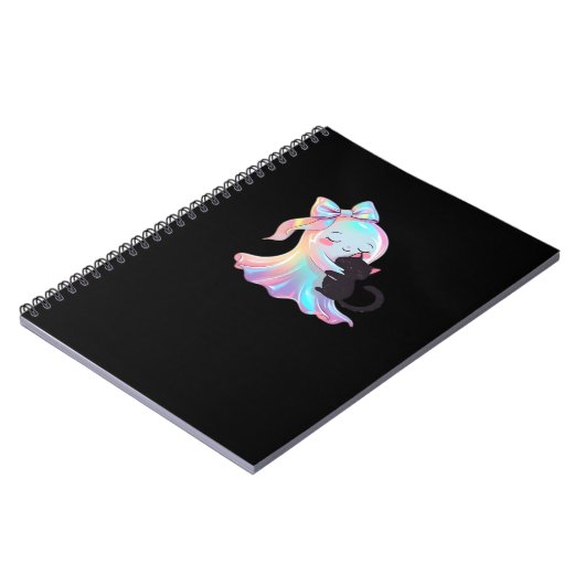 Carnet Joli fantôme Holographique Accrocher Chat Noir Cos (Côté gauche)