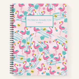 Carnet Joli Flamant Rose Tropical Drôle Motif