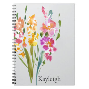Carnet Joli Fleurs Roses Bleues