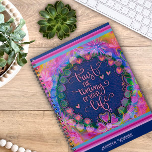 Carnet Joli Fleurs Roses Coeurs Confiance Le Moment