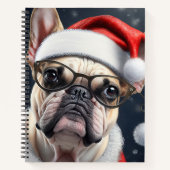 Carnet Joli French Bulldog Père Noël Noël Conception (Devant)