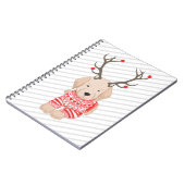 Carnet Joli Golden Retriever Chiot Antlers de Noël (Côté gauche)