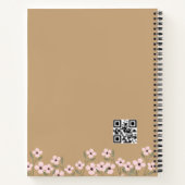 Carnet Joli gris, fleur, papillon et texte (Dos)