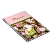 Carnet Joli Hellebore rose et olive personnalisé (Côté Droit)