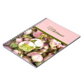 Carnet Joli Hellebore rose et olive personnalisé (Côté gauche)