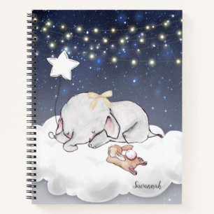 Carnet Joli lapin éléphant Nom coloré