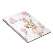 Carnet Joli Lapin Fleurs Rose (Côté Droit)