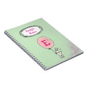 Carnet Joli lapin tenant un monogramme de ballon (Côté Droit)